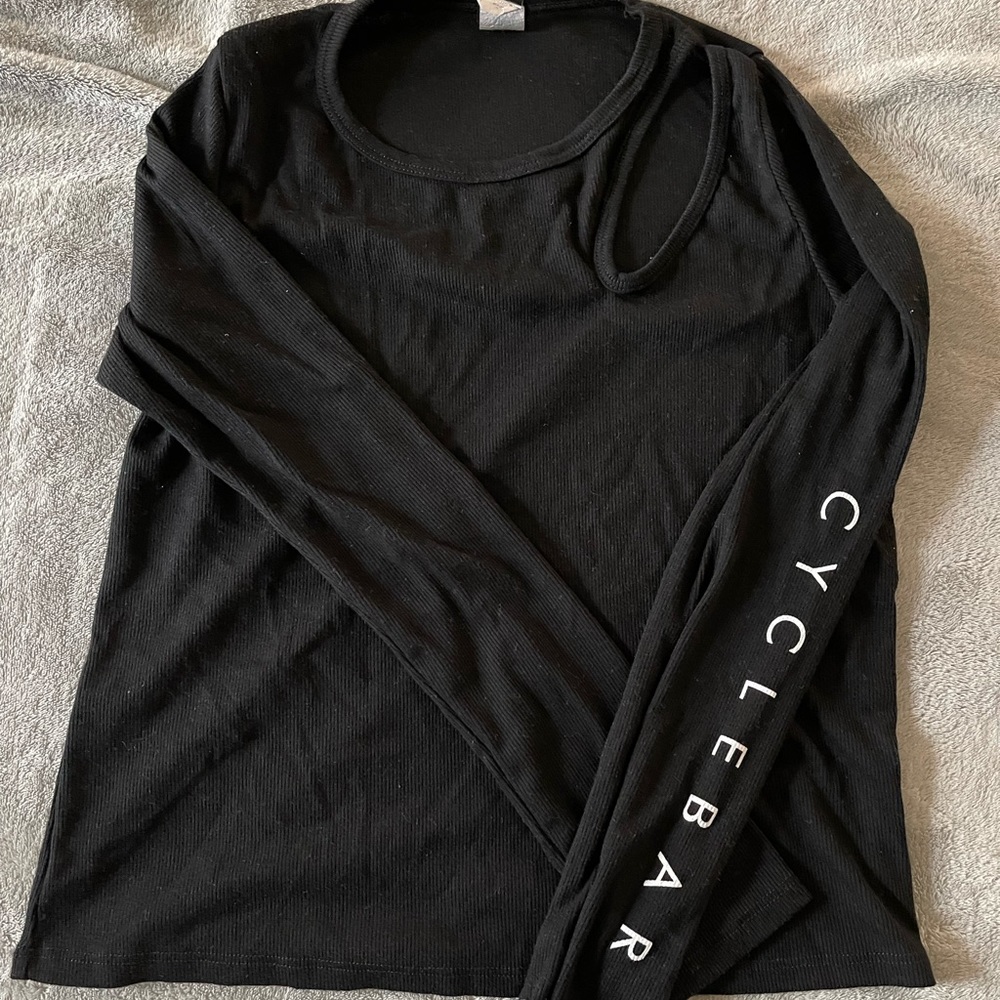 CYCLEBAR onzie branded long sleeve ribbed shoulder cutout - size mediun